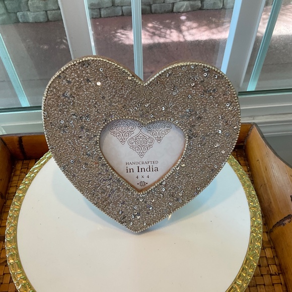 Beaded Sequined Heart Picture Frame - Picture 3 of 4
